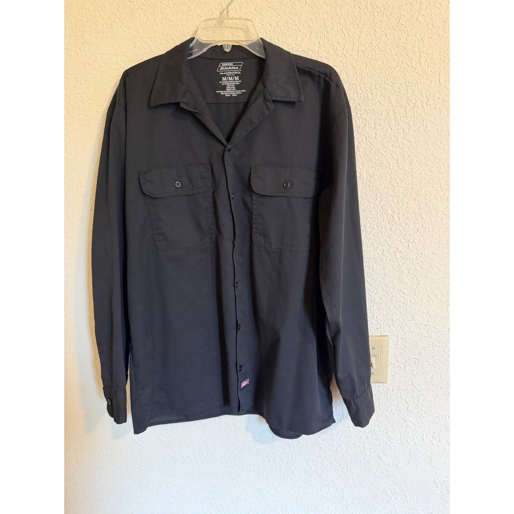 Genuine Dickies Mens TempControl Cooling Long Sleeve Work Shirt Black Medium